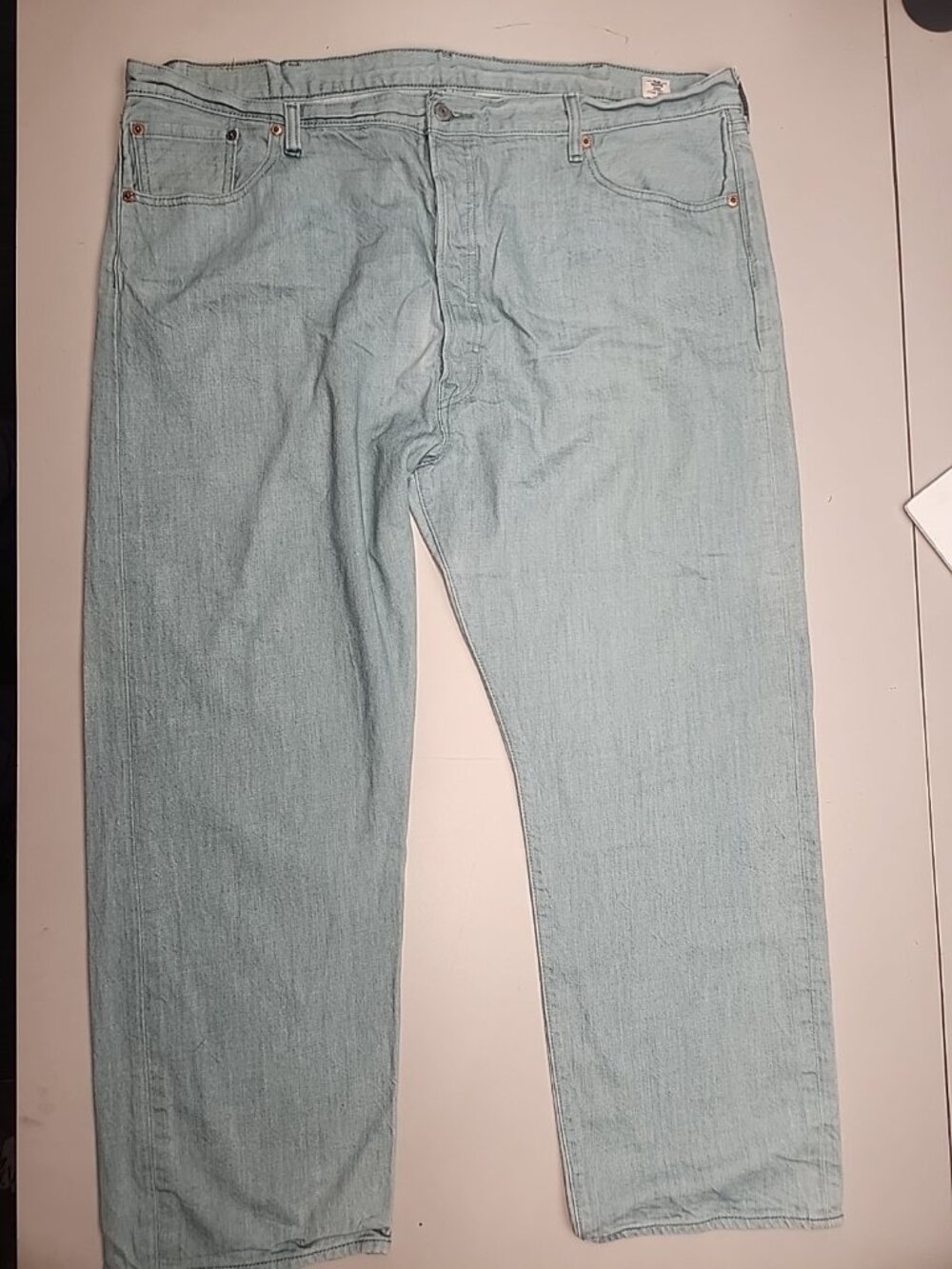 Levi's 501 White Oak Cone Denim Jeans Men's Size 46x30 Green Button Mint 2016